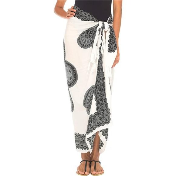 Other - WOMENS Beach Swimsuit Cover Up Flower White/Black/Grey
